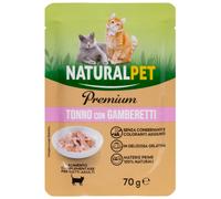 NaturalPet Premium Cat Adult Umido Bustine in Gelatina 70 gr - tonno con gamberetti - Confezione da 6 pezzi - 1° ORDINE? scegli lo sconto BZR5 / BZR20 + 200 punti fedeltà