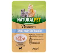 NaturalPet Premium Cat Adult Umido Bustine in Gelatina 70 gr - tonno con pesce bianco - Confezione da 6 pezzi - 1° ORDINE? scegli lo sconto BZR5 / BZR20 + 200 punti fedeltà