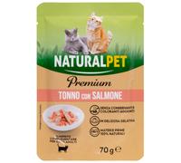 NaturalPet Premium Cat Adult Umido Bustine in Gelatina 70 gr - tonno con salmone - Confezione da 6 pezzi - 1° ORDINE? scegli lo sconto BZR5 / BZR20 + 200 punti fedeltà