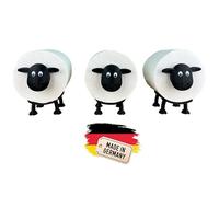 Naturalspring® Dori - Porta Carta Igienica a Forma di Pecora, Colore Nero, per Rotoli da 42 e 44 mm, WC (3 X - Normale)