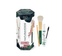 Naturaverde | BIO Make Up - Gift Set con Matita Occhi Nera, Mascara Nero e Pennello per Terra, Cipria e Blush, Set Trucchi Idea Regalo