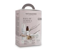 Naturaverde Gift Set Bava di Lumaca Bio - Mousse Detergente 150ml, Siero Viso 60ml e Polsini Struccanti in Microfibra