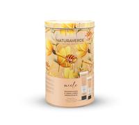 NATURAVERDE | Gift Set Sensoriale Miele - Bagnoschiuma 200ml + Crema Corpo 100ml + Scatola Cilindro di Latta - Set Delicato e Nutriente per la Pelle