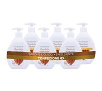 Naturaverde | Natural Beauty - Sapone Liquido Mandorla, Sapone Mani Emolliente, Ingredienti di Origine Naturale, 6 x 500ml