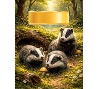 Nature. A badger living in the forest.: Composition Notebook and Sketchbook: Kids Girls for Home School College