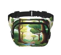 Nature Adventure - Marsupio quadrato a doppio strato con cinghia regolabile per attività all'aperto, nero, taglia unica, Nero , Taglia unica