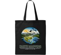 Nature and Earth Observation Illustration - Borsa tote in cotone naturale, colore: Nero