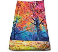 Nature Asciugamani ad asciugatura rapida, Foglie d'autunno Foto artistiche stagionali, Asciugamani in microfibra altamente assorbenti, Uso multiuso come Hotel, Bagno, a, Spa, Blu navy - 27 x 16 p