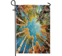 Nature Aspens - Bandiere da giardino con paesaggio, 30,5 x 45,7 cm, double face, per esterni, alberi colorati della foresta, bandiere verticali standard per casa, sceniche per cortile anteriore