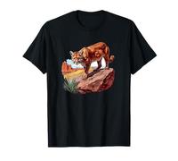 Nature Big Cat Cougar Mom Mountain Lion Panther Puma Lover Maglietta
