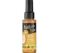 Nature Box Olio nutriente per capelli (70 ml), olio per capelli con olio di argan garantisce una cura intensiva e protegge dalle doppie punte, bottiglia in 100% plastica sociale