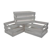 Nature by Kolibri - Set di 3 scatole di legno vintage, 39 x 29 x 21 cm (bianco)