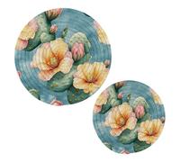 Nature Cactus Retro Style Flower Presine Piatto di Cotone Set di Tappetini Caldi Resistente al Calore Cucina per Pentole e Padelle Tavolo 2 Pezzi