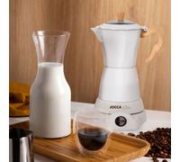 Nature Caffettiera elettrica italiana da 6 tazze | Design moderno | Mantiene il caffè caldo | Base girevole a 360° | Caffè moka tradizionale | Copertura trasparente | Potenza nominale: 480 W | Nero/Bi