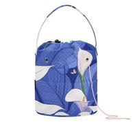 Nature Calla Lily Royal Blue - Borsa per filato con fori all'uncinetto, per riporre lavori a maglia