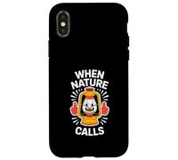 Nature Calls - Lanterna da campeggio divertente Custodia per iPhone X/XS
