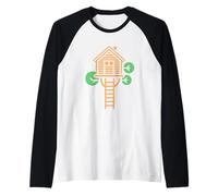 Nature casa sull'albero in Alberi Simple casa sull'albero Maglia con Maniche Raglan