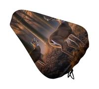 Nature - Coprisedile per bicicletta con animali selvatici e cervi, imbottito, extra largo, per donne e uomini, comodo, impermeabile, con coulisse, adatto per strada/montagna/esercizio/S