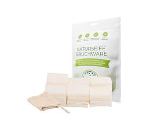 Nature Cosmétique - Sapone interrotto, per pelli secche, con cera d'api naturale, vitamina E, frammenti di piccole e medie dimensioni, realizzato a mano in Germania