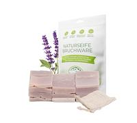 Nature Cosmétique® - Sapone rotto alla lavanda, per pelli secche, con cera d'api naturale, vitamina E, frammenti di piccole e medie dimensioni, realizzato a mano in Germania