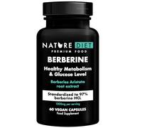 Nature Diet Berberine - 1000 mg di Berberina per Dose (500 mg per Capsula) - 60 Capsule Vegane - Supporta il Metabolismo, il Livello di Zucchero nel Sangue e la Salute Digestiva