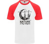 Nature È La Mia Religione Halloween Strega Uomo S/S Maglietta Baseball