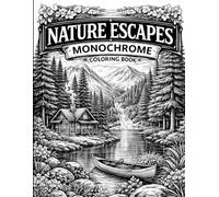 Nature Escapes Monochrome Coloring Book: Minimalist Landscape Line Art for Adults Featuring Serene Mountain Scenery, Forest Vistas, and Coastal Views for Stress Relief and Creative Mindfulness