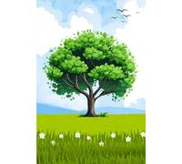 Nature green tree notebook: 120 Pages Lined Notebook, 6" x 9" White Paper with nature green tree