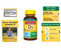 Nature Made Vitamina D3 Extra Forte 5000 UI (125 mcg) Capsule Morbide