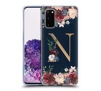 NATURE MAGICK FLORAL MONOGRAM GOLD NAVY 2 CUSTODIA MORBIDA IN GEL PER SAMSUNG 1