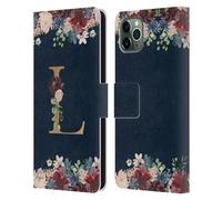NATURE MAGICK FLORAL MONOGRAM GOLD NAVY CUSTODIA A PORTAFOGLIO PER APPLE iPHONE