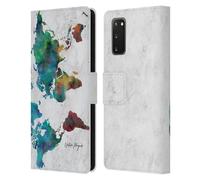 NATURE MAGICK WORLD MAP ON MARBLE CUSTODIA COVER A PORTAFOGLIO PER SAMSUNG 1