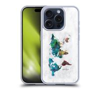 NATURE MAGICK WORLD MAP ON MARBLE CUSTODIA COVER MORBIDA IN GEL PER APPLE iPHONE