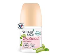 Naturé Moi - Deodorante roll-on - Efficacia 24 ore - Deodorante donna con Aloe Vera Bio e Magnesio - Fragranza melograno - 99% di origine naturale - 50 ml - Made in France