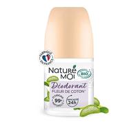 Naturé Moi - Deodorante roll-on - Efficienza 24 ore - Deodorante donna con Aloe Vera Bio e Magnesio - Profumo Fiore di Cotone - 99% di origine naturale - 50 ml - Made in France