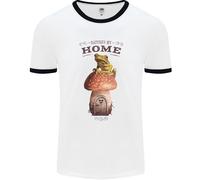 Nature My Home Mushroom Frog Uomo Ringer T-Shirt