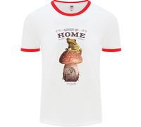 Nature My Home Mushroom Frog Uomo Ringer T-Shirt