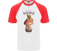 Nature My Home Mushroom Frog Uomo T-Shirt S/S Baseball