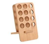 Nature Oil Wooden Organizer, 12-Slot Tabletop Diffuser Holder, 1.69x1.69x6.14 Inches Compact Cosmetic Storage Rack for Necessity Oils, Makeup, Nail Polish, Vanity, Desk, Spa, Salon Use