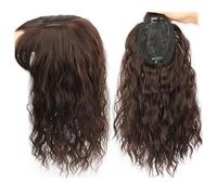 Nature - Parrucca di ricambio per capelli ricci e mossi, con frangia, con parte centrale, 25 cm, nero