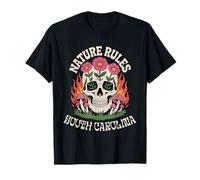 Nature Rules Vintage Skull, Carolina del Sud Maglietta