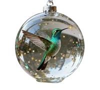 Nature’s Birds Crystal Glass Ornanent Set, Cardinal Bird Glasss Christmas Tree Ornaments, Memorials Keepsakes Glass Ball Decorations, for Room Decor, Clear Plastic Christmas Balls (D)