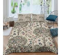 Nature scenecopripiumino microfibra 3 pezzi motivo 3D con cerniera Botanical tree pattern Set Di Copripiumino con federe per cuscini soffice morbido e comodo for adulti Super king（260x220cm）