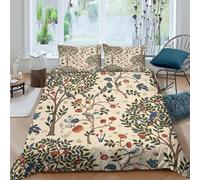 Nature scenecopripiumino microfibra Set di 3 Pezzi stampa 3D con cerniera Botanical tree pattern Set Di Copripiumino con federe per cuscini aiosa for bambini e adolescenti Super king（260x220cm）