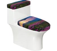 Nature - Set di 2 copriwater con coperchio per serbatoio, elastico, per WC a forma di U e allungati, decorazione per bagno, regalo di inaugurazione della casa