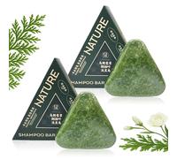 Nature Seven Green Soap Shampoos Bars, Natural Triangle Shampoo Bar, Usman Grass Shampoo Bar, Nourishing Care for Healthy-Looking Hair (2 pezzi)