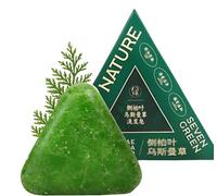 Nature Shampoo solido triangolare,Erba naturale di foglie di cipresso per capelli secchi, Shampoo solido idratante, Balsamo solido, Lenisce e rinforza i capelli per donne e uomini (1pc)
