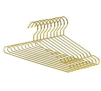 Nature Smile Grucce in metallo resistente, 45 cm, salvaspazio, appendiabiti in metallo, appendiabiti standard, ideali per l'uso quotidiano, confezione da 10, oro