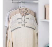 Nature Smile - Grucce multistrato salvaspazio per maglioni, cappotti e camicette, senza spallacci, colore grigio chiaro (confezione da 4)