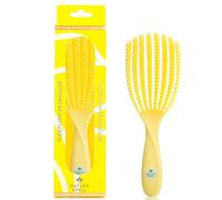 Nature Spell FlexiFlow - Spazzola districante per capelli, con setole flessibili per una spazzolatura delicata, elimina i nodi e riduce la rottura, adatta a tutti i tipi di capelli, colore: giallo